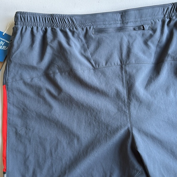 NWT Brooks Sherpa 2-in-1 5” Running Shorts Swim Trunks Grey and Orange - Picture 8 of 17